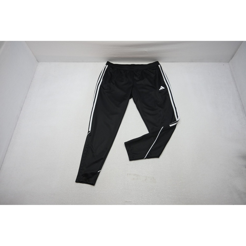 Adidas Track Sweat Pants‎ Tapered Mens XL Black Striped Ankle Zip Athletic EUC
